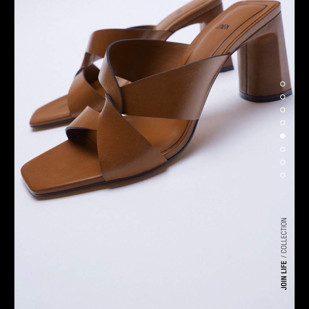 Zara block heel leather sandals